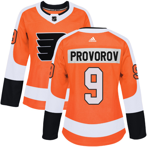 Adidas Philadelphia Flyers #9 Ivan Provorov Orange Home Authentic Women Stitched NHL Jersey